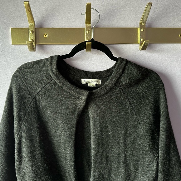 Susan Bristol Grey Merino Wool Cardigan Sweater Size S - Picture 2 of 10